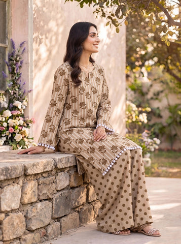 Unstitched Bareeza Printed Silk 2-Pc PR-8259