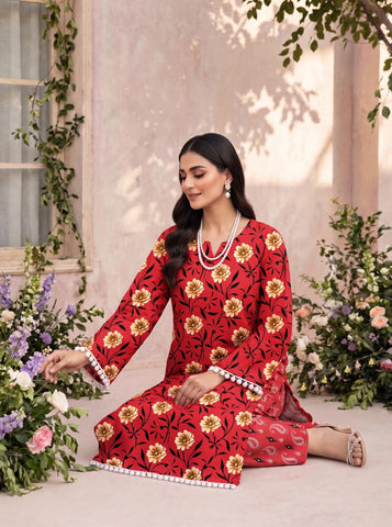 Unstitched Bareeza Printed Silk 2-Pc PR-8261