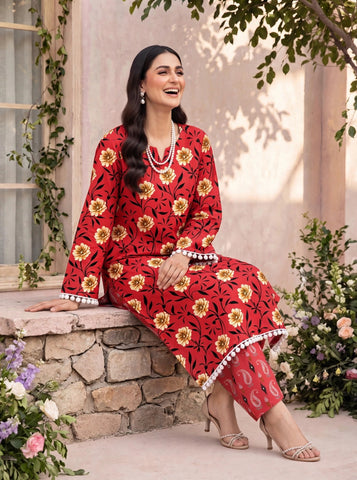 Unstitched Bareeza Printed Silk 2-Pc PR-8261