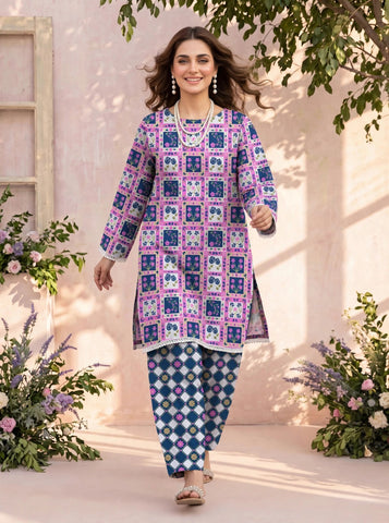 Unstitched Bareeza Printed Silk 2-Pc PR-8262