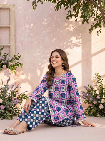 Unstitched Bareeza Printed Silk 2-Pc PR-8262
