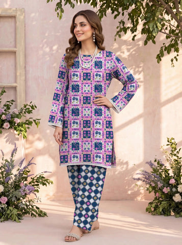 Unstitched Bareeza Printed Silk 2-Pc PR-8262