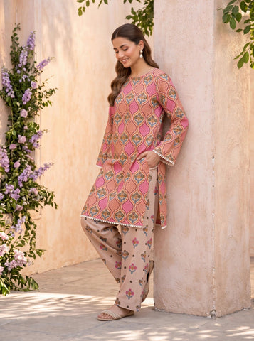 Unstitched Bareeza Printed Silk 2-Pc PR-8266