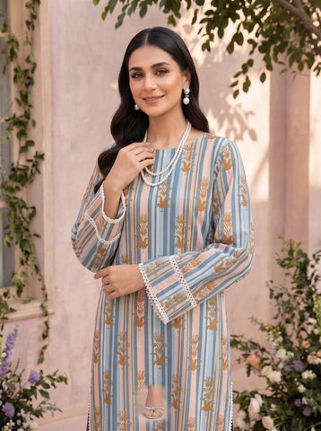 Unstitched Bareeza Printed Silk 2-Pc PR-8268