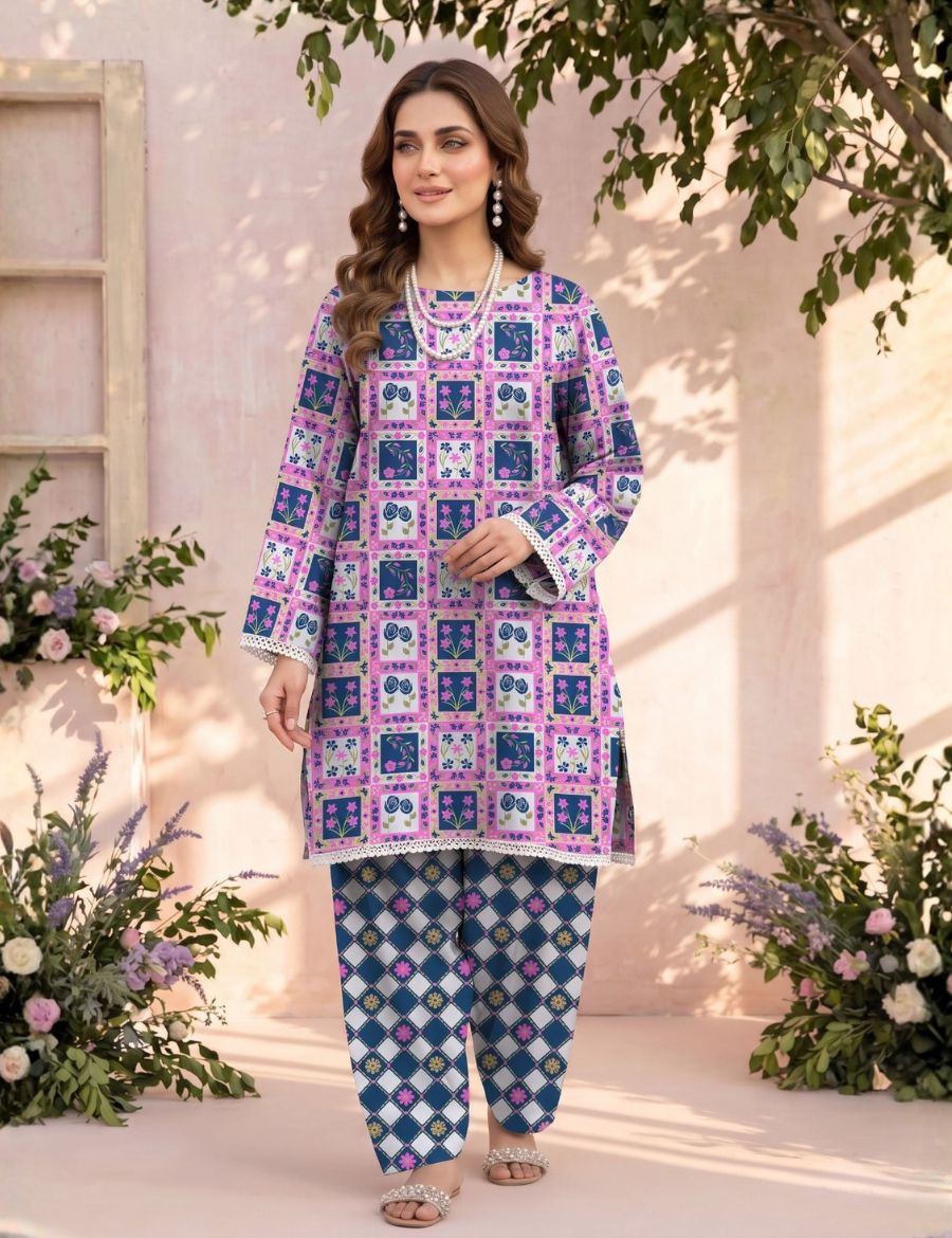 Unstitched Bareeza Printed Silk 2-Pc PR-8262