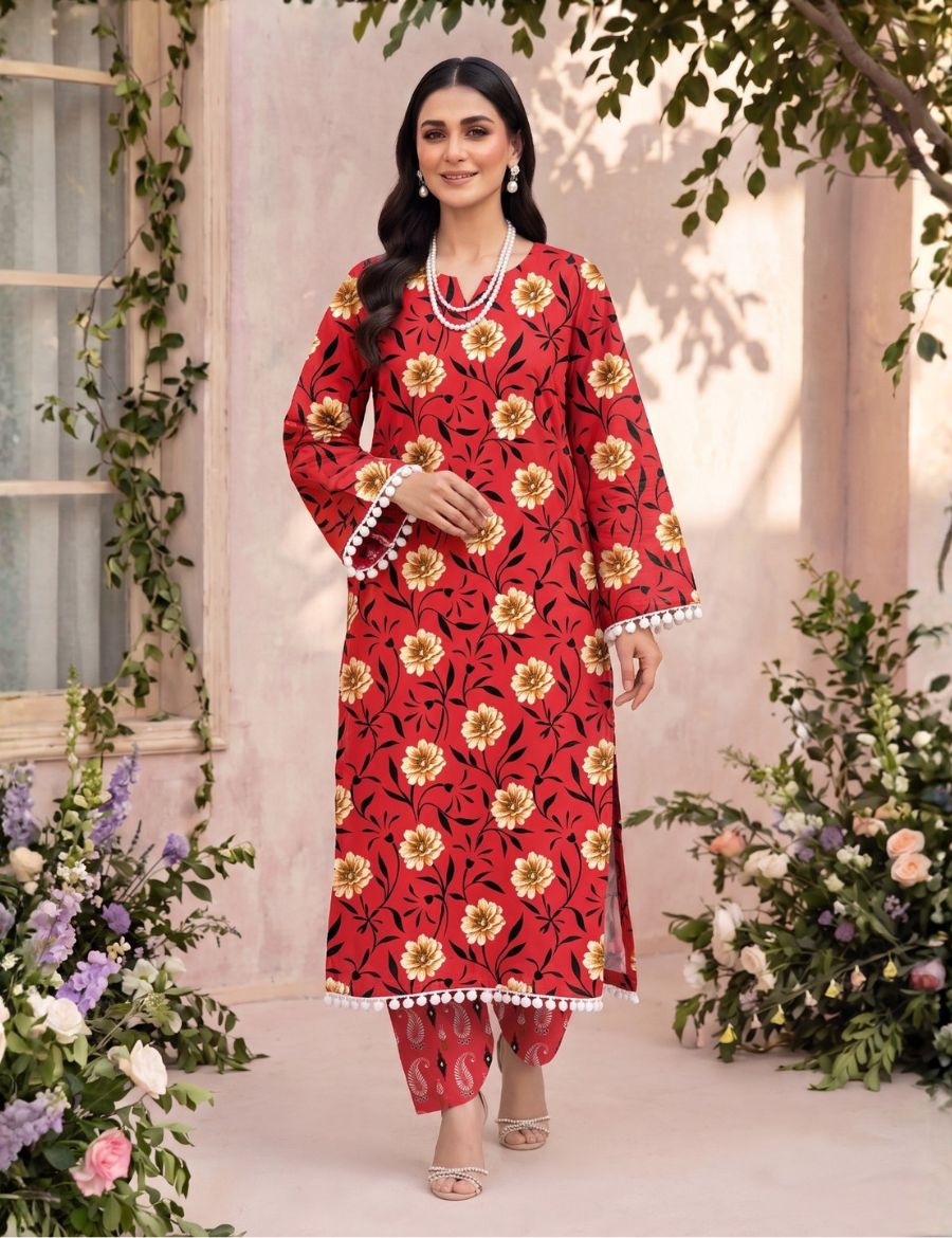 Unstitched Bareeza Printed Silk 2-Pc PR-8261