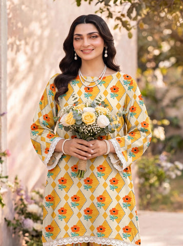 Unstitched Bareeza Printed Silk 2-Pc PR-8270