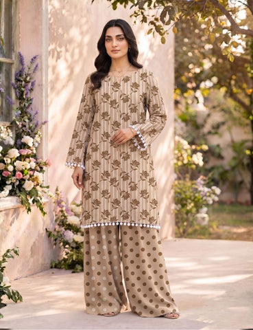 Unstitched Bareeza Printed Silk 2-Pc PR-8259