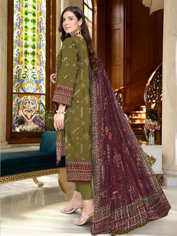 Unstitched Bareeza Printed Linen 3-Pc D#07