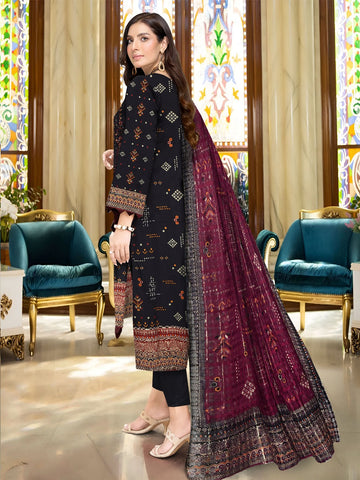 Unstitched Bareeza Printed Linen 3-Pc D#10