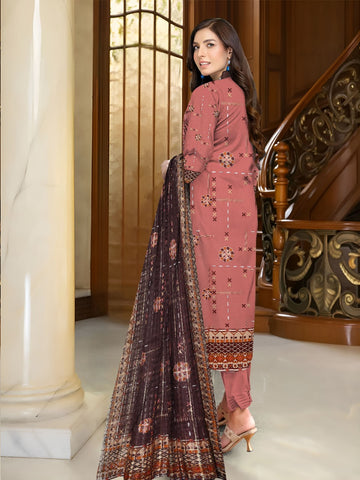 Unstitched Bareeza Printed Linen 3-Pc D#03