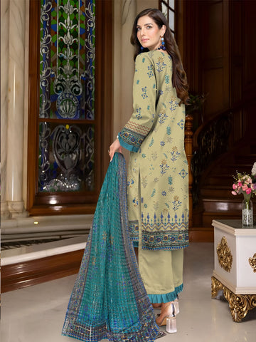 Unstitched Bareeza Printed Linen 3-Pc D#06
