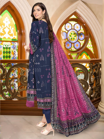 Unstitched Bareeza Printed Linen 3-Pc D#04