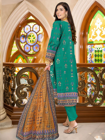 Unstitched Bareeza Printed Linen 3-Pc D#09