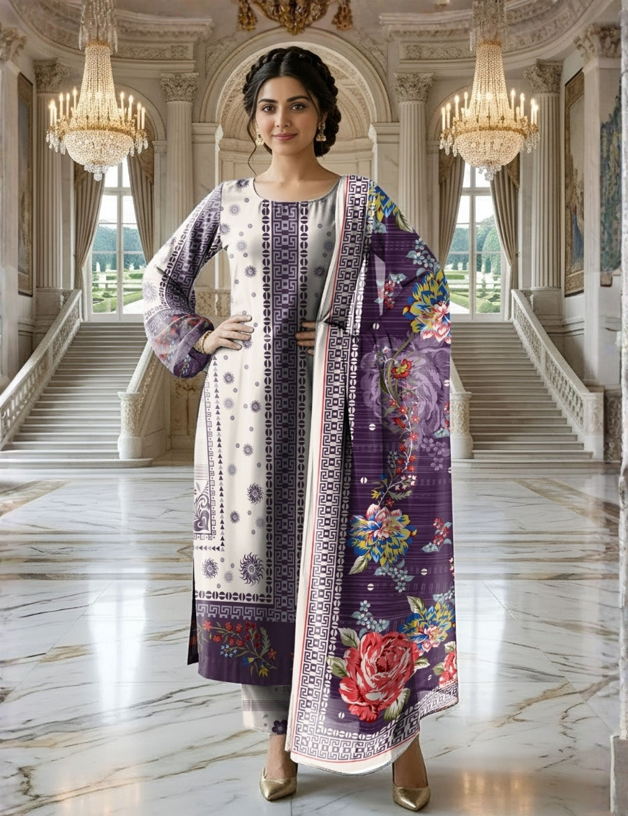 Bareeza Printed Lawn 3PC 7328
