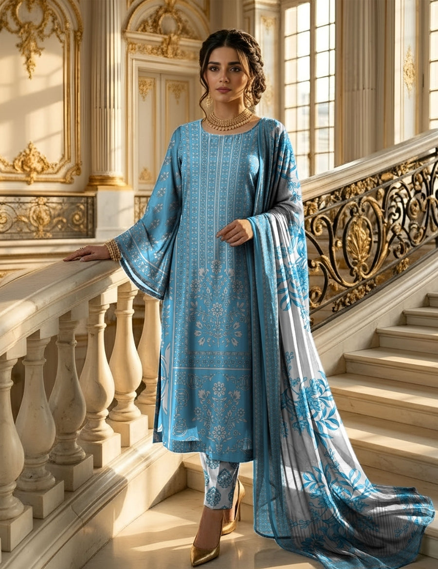 Bareeza Printed Lawn 3PC 7322