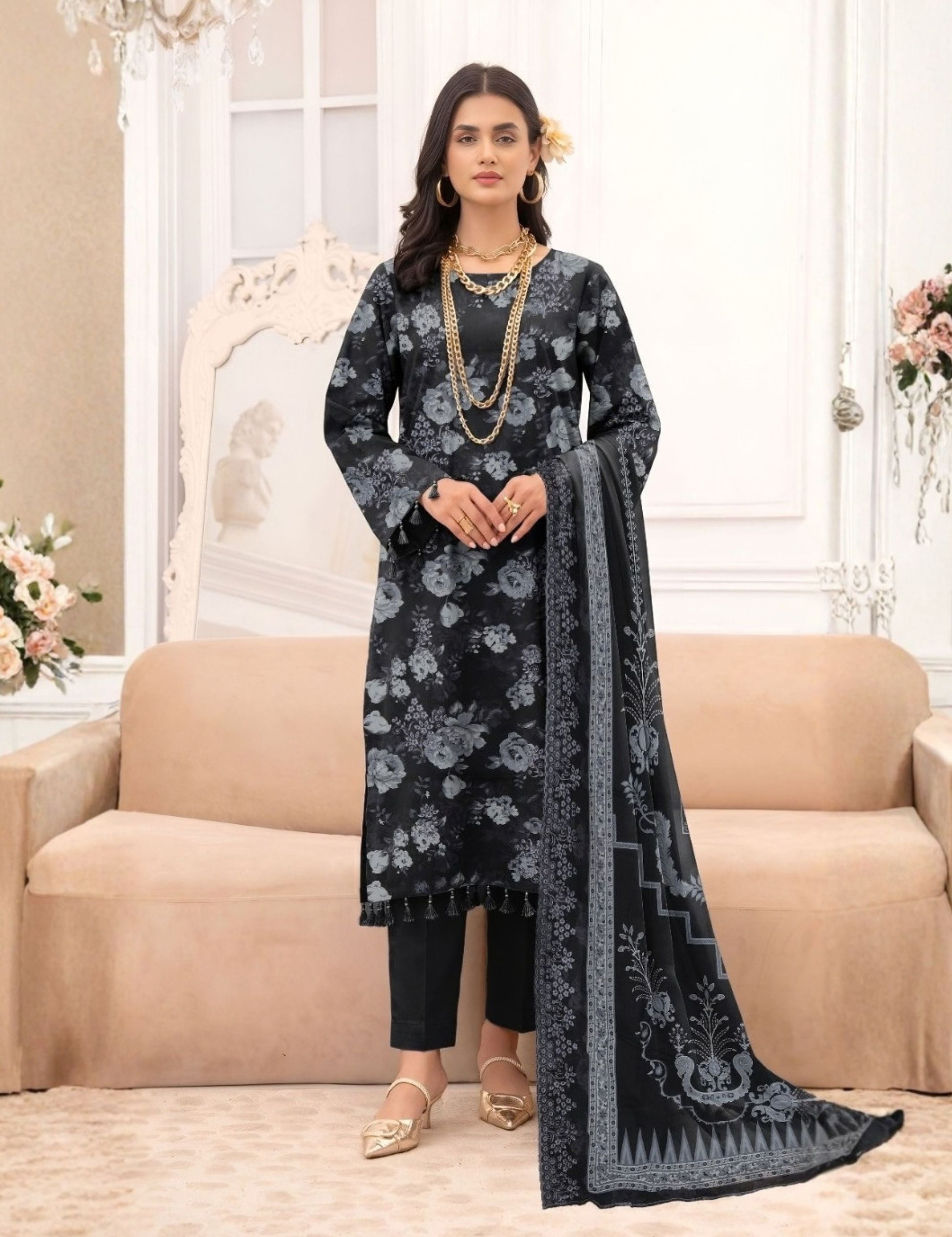 bareeze linen emb 3pc