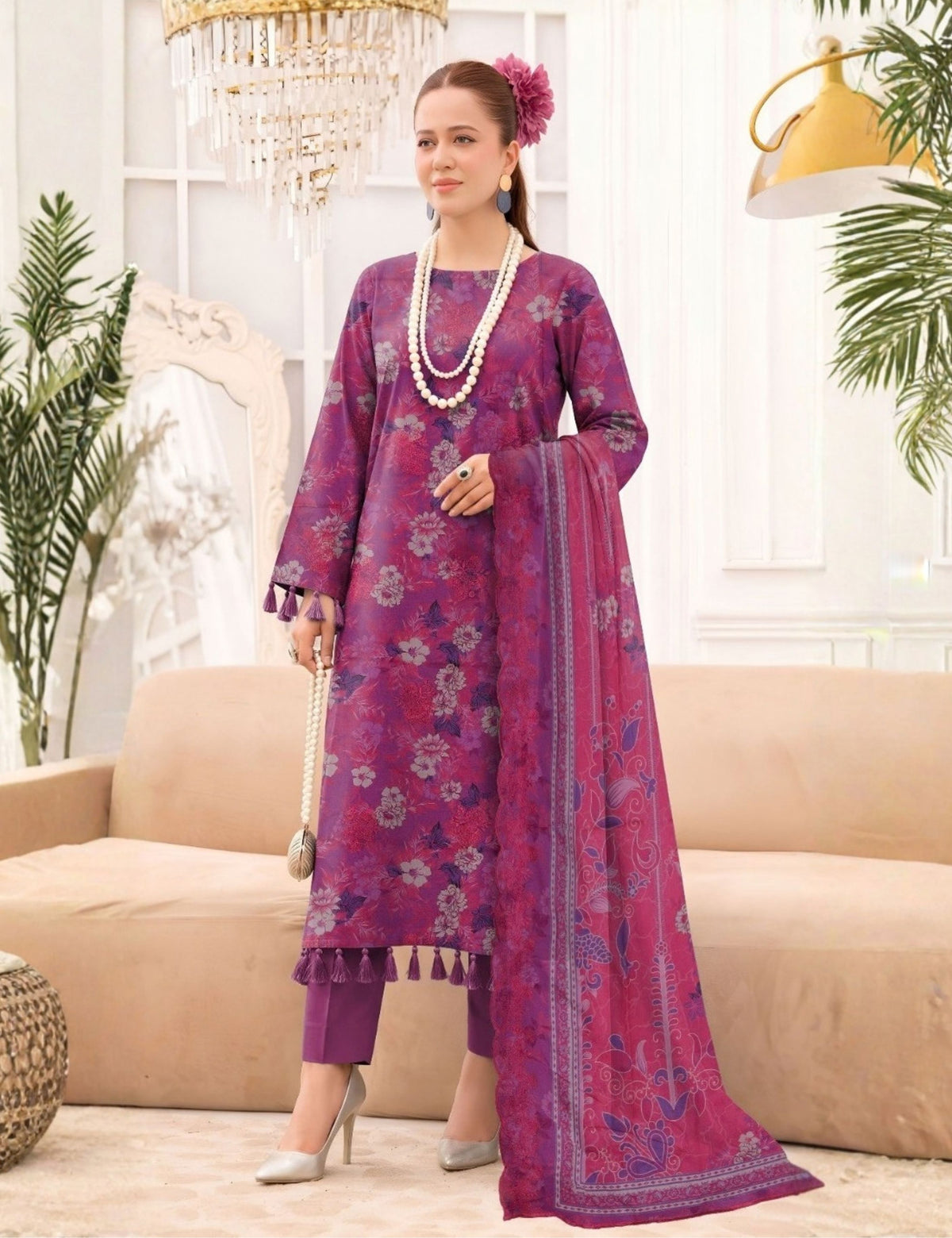 bareeze linen emb 3pc