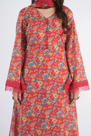 Unstitched Bareeza Print Linen 3-Pc 04