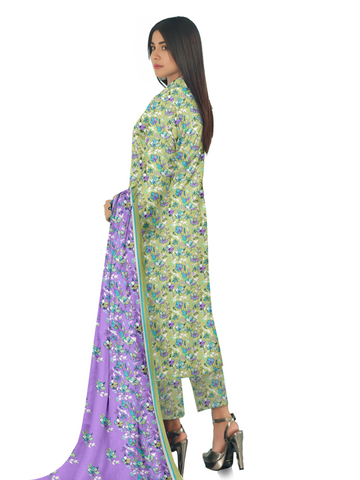 Unstitched Bareeza Print Linen 3-Pc 09