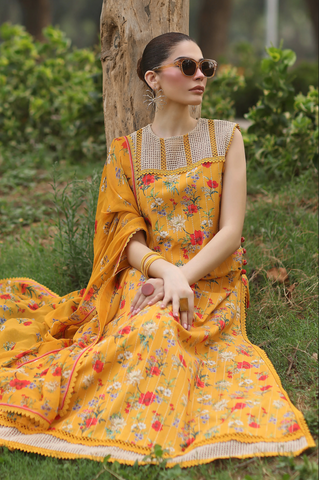 Unstitched Bareeza Print Linen 3-Pc 08