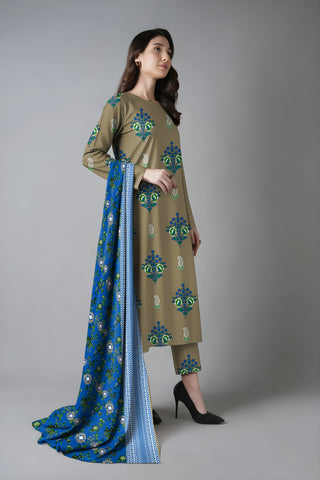 Unstitched Bareeze Printed Linen 3-Pc B7