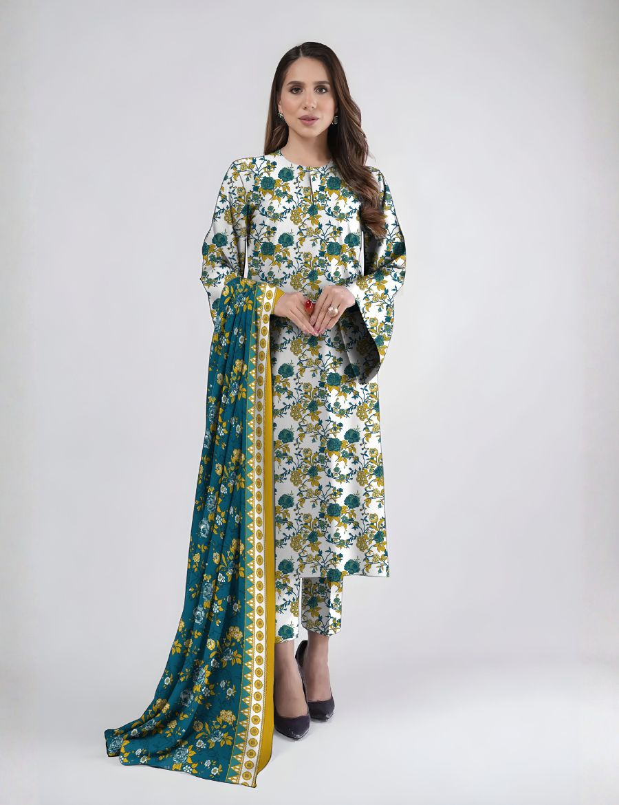 Unstitched Bareeze Printed Linen 3-Pc B1