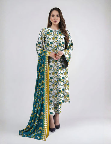 Unstitched Bareeze Printed Linen 3-Pc B1