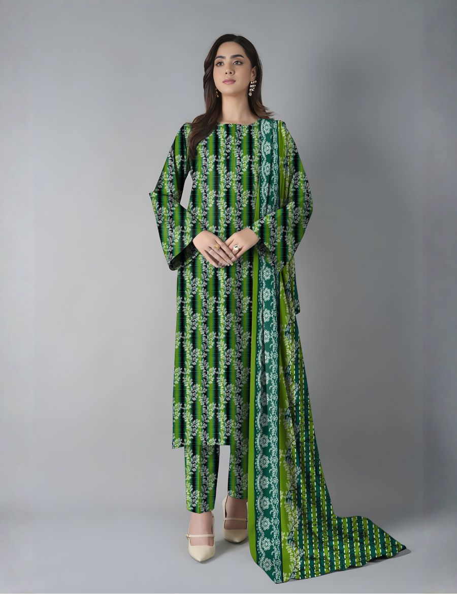 Unstitched Bareeze Printed Linen 3-Pc B2