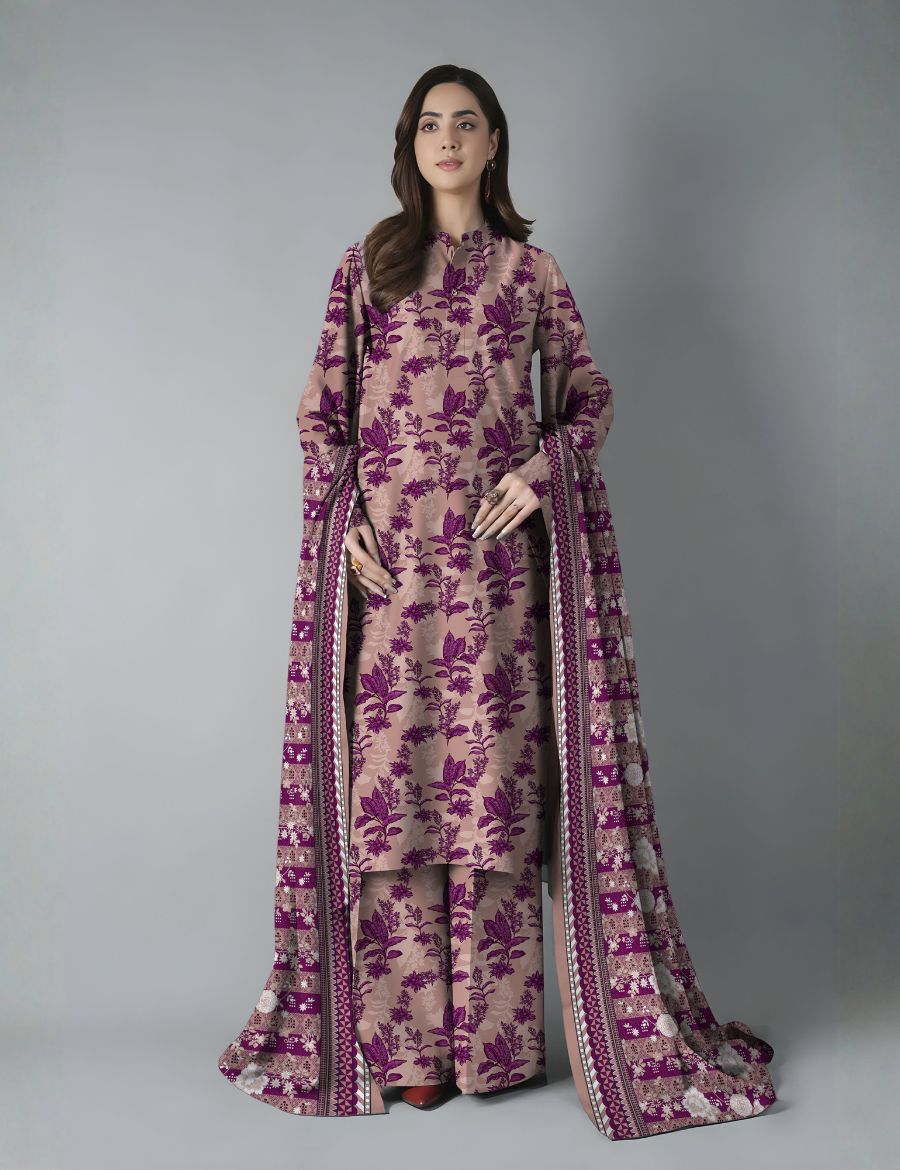Unstitched Bareeze Printed Linen 3-Pc B3