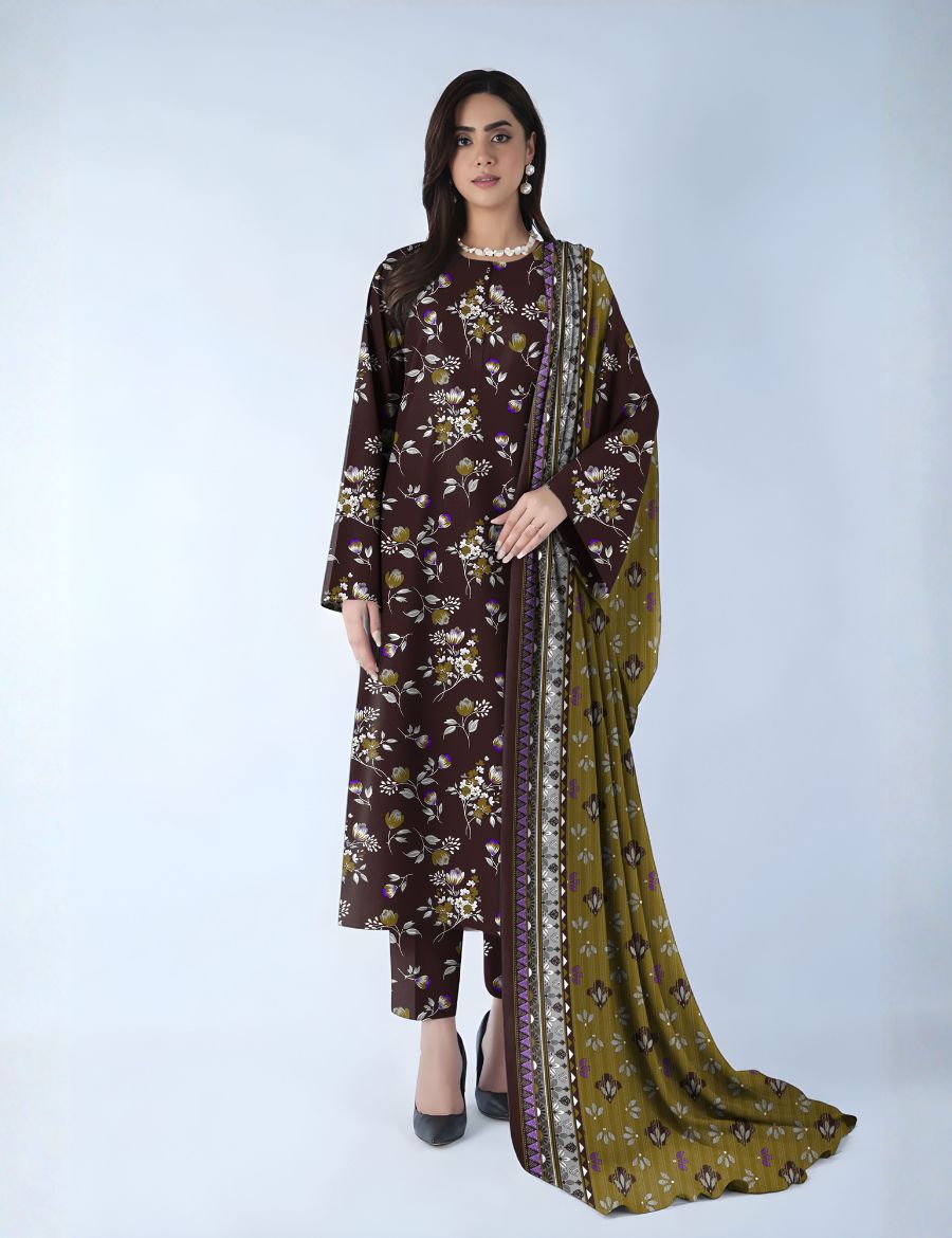 Unstitched Bareeze Printed Linen 3-Pc B5