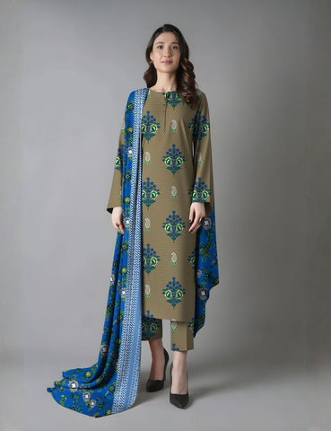 Unstitched Bareeze Printed Linen 3-Pc B7