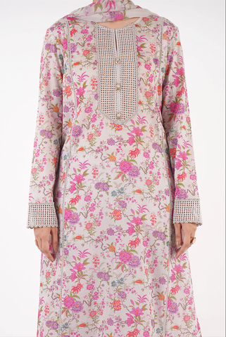 Unstitched Bareeza Print Linen 3-Pc 07