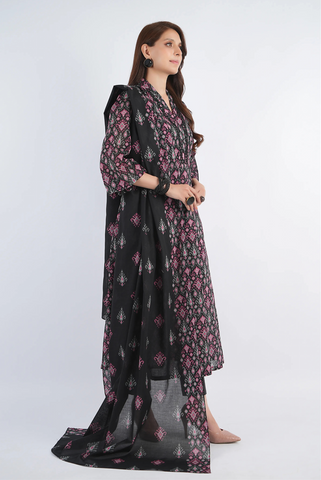 Unstitched Bareeza Print Linen 3-Pc 06
