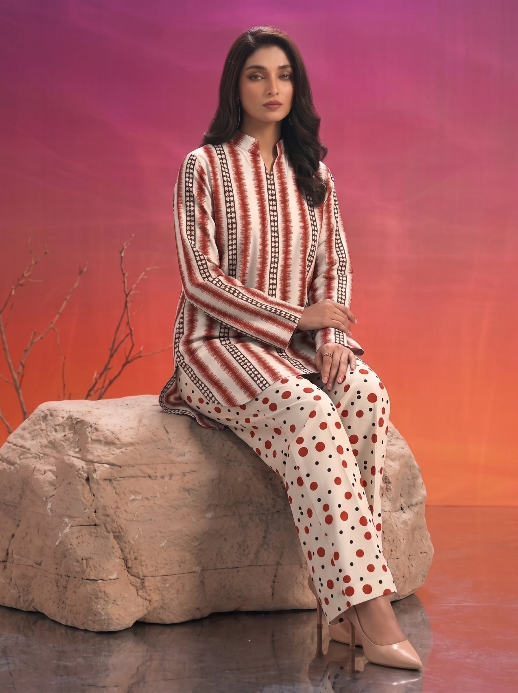 bareeze unstitched linen 2pc