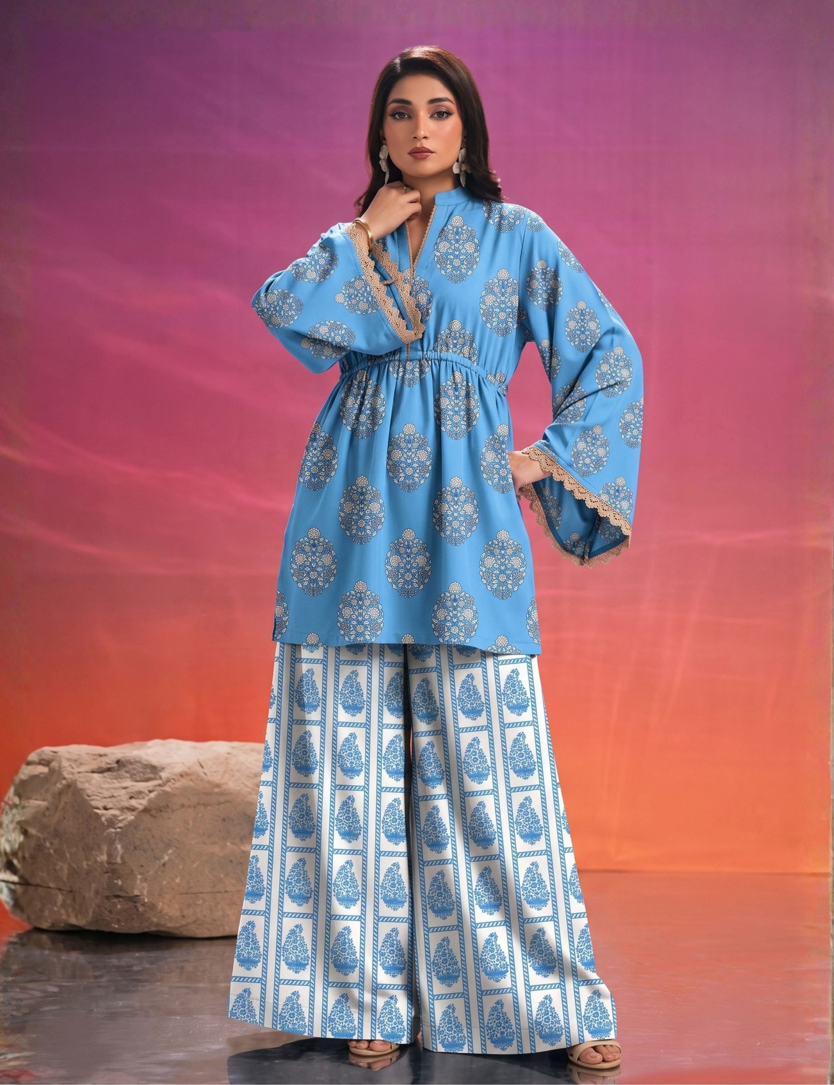 bareeze unstitched linen 2pc