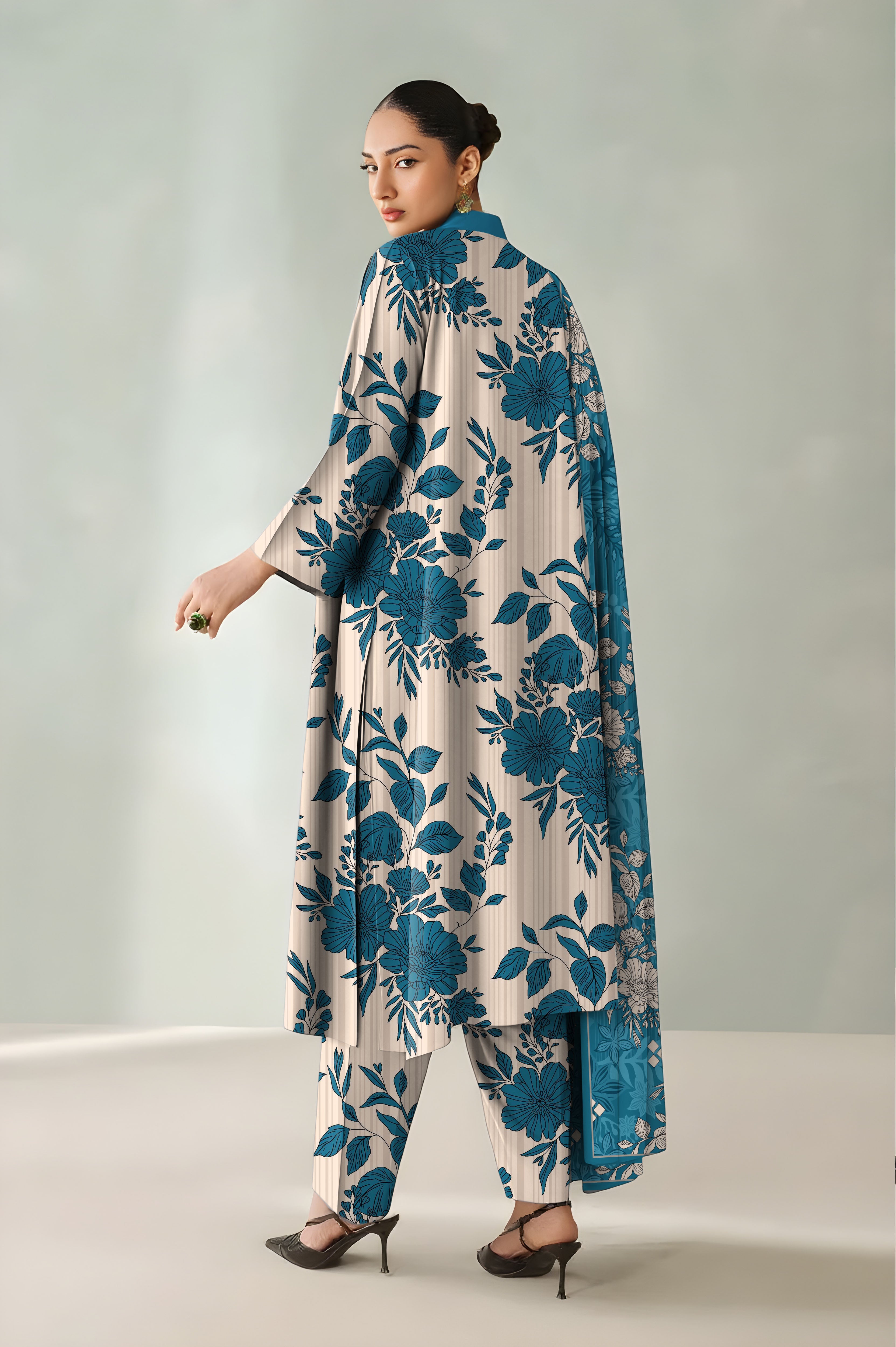 baroque 3pc unstitch khaddar