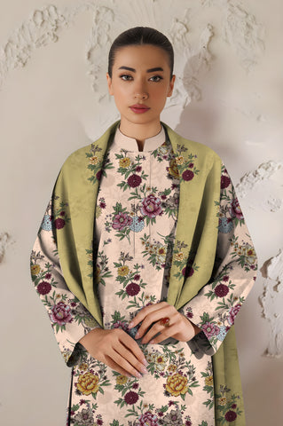 baroque 3pc unstitch khaddar