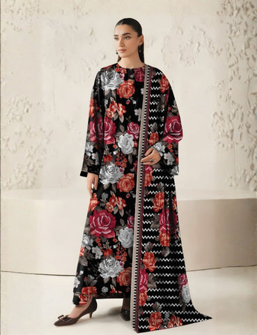 baroque 3pc unstitch khaddar