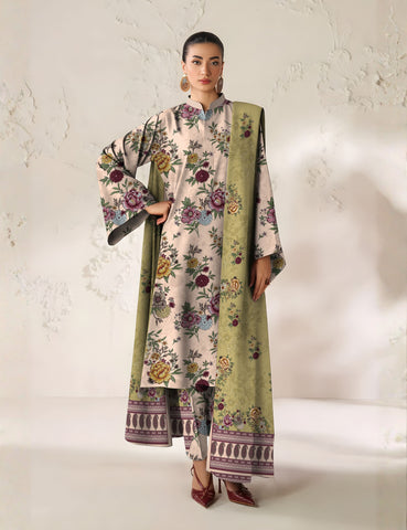 baroque 3pc unstitch khaddar