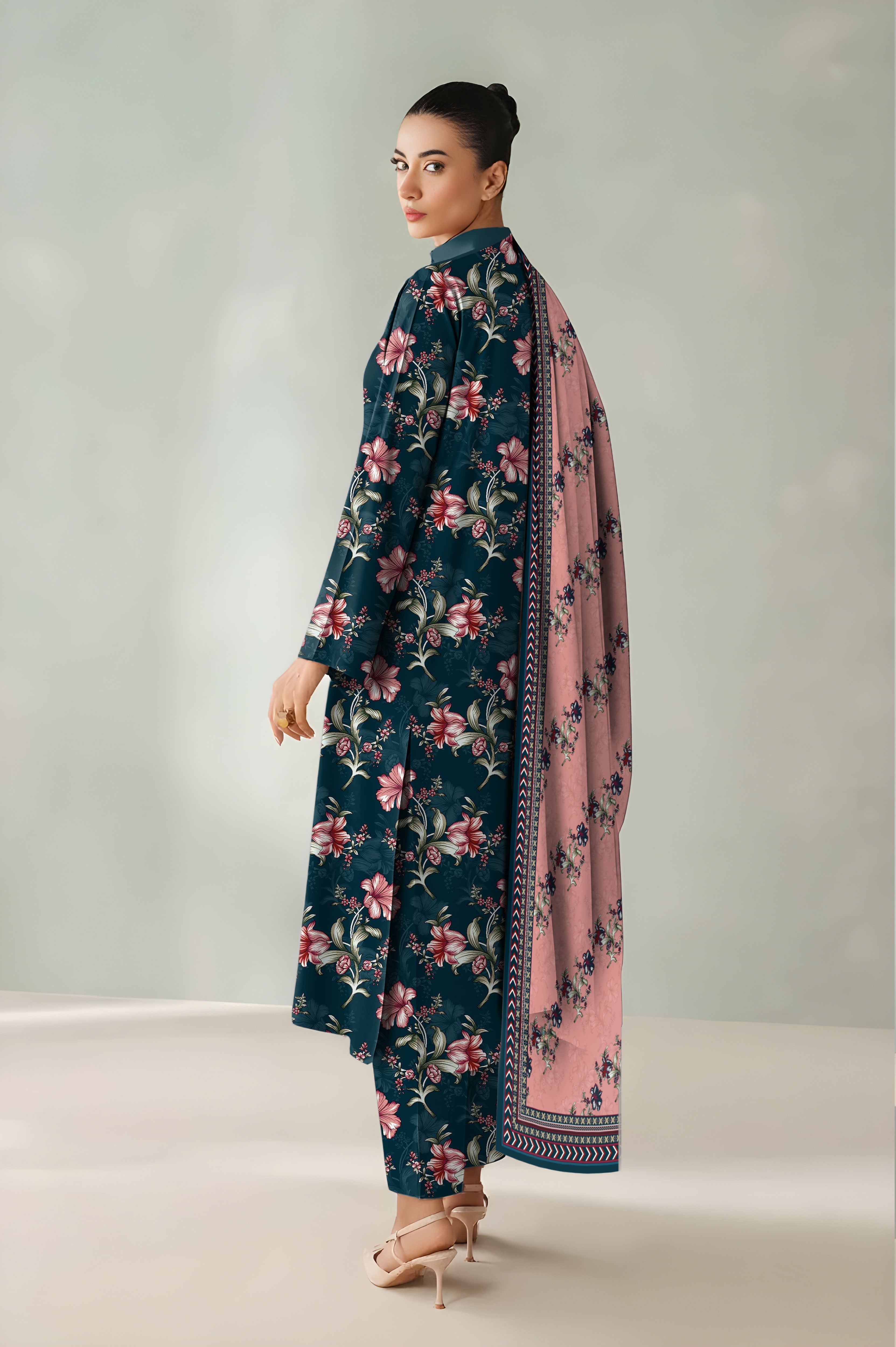 baroque 3pc unstitch khaddar