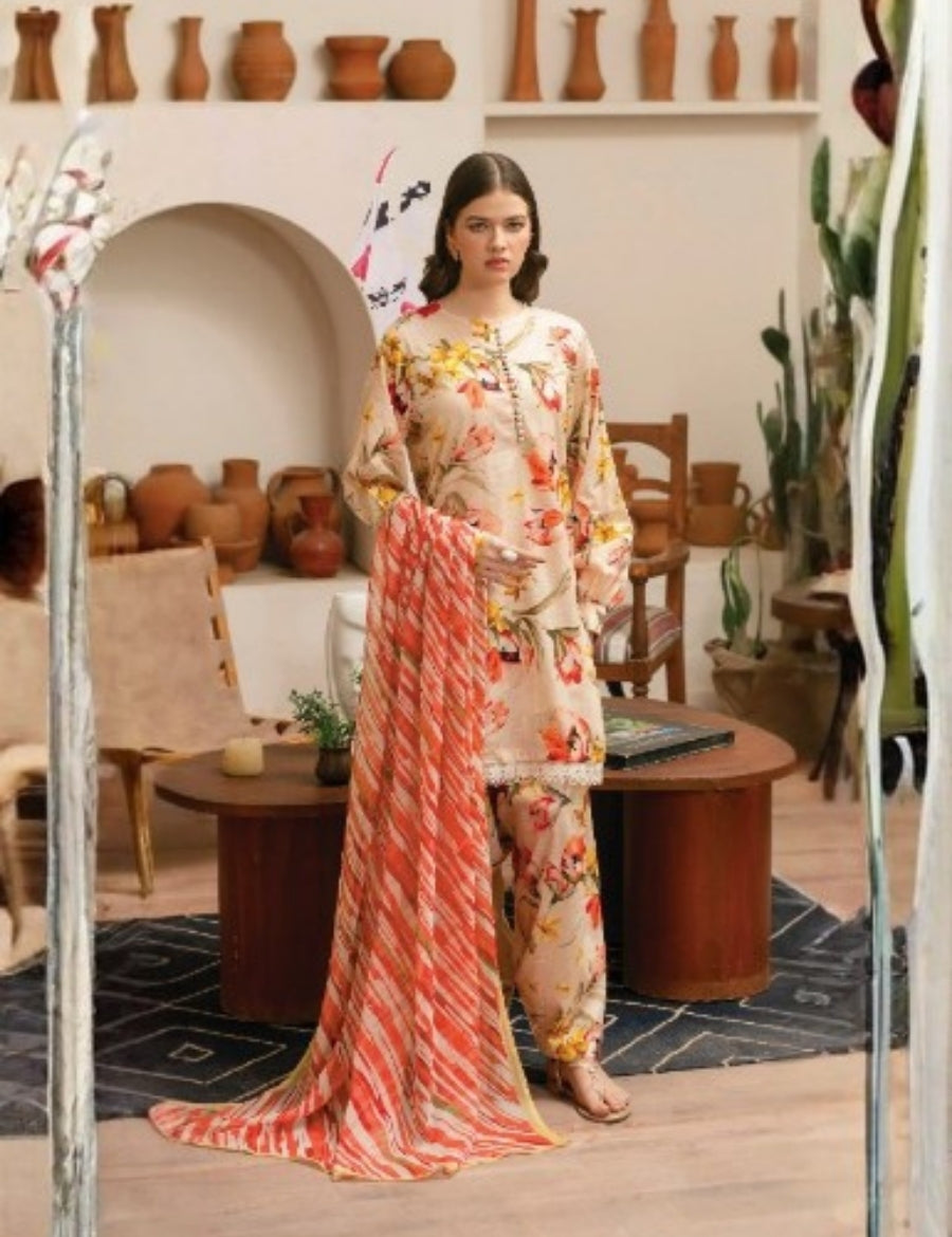 Baroque Printed Lawn 3PC ES-US-D6073-101
