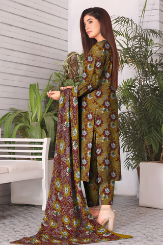 Unstitched Baroque Print Marina 3-Pc 01