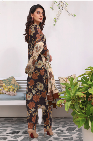 Unstitched Baroque Print Marina 3-Pc 02