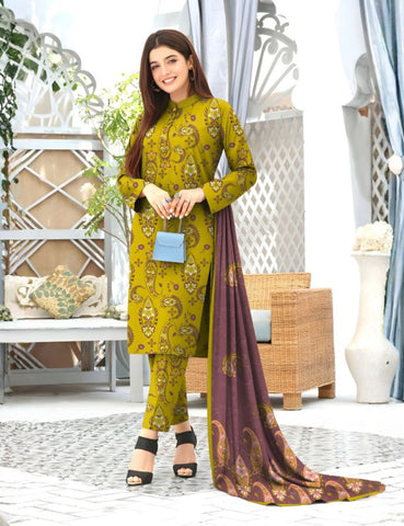 Unstitched Baroque Print Marina 3-Pc 05