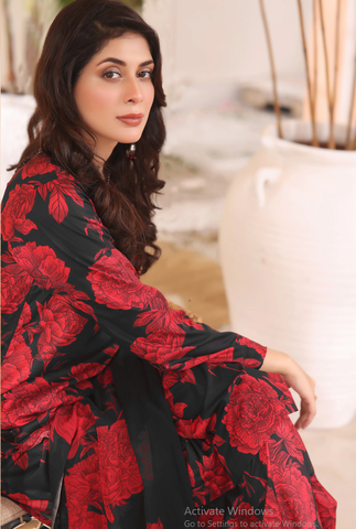 Unstitched Baroque Print Marina 3-Pc 04
