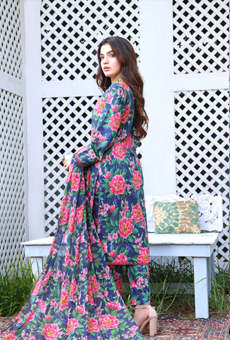 Unstitched Baroque Print Marina 3-Pc 07