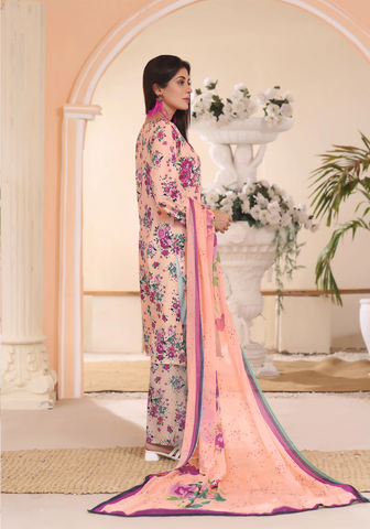 Unstitched Baroque Print Marina 3-Pc 06