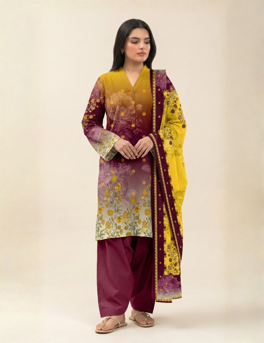 Beechtree Printed Lawn 3PC V-628