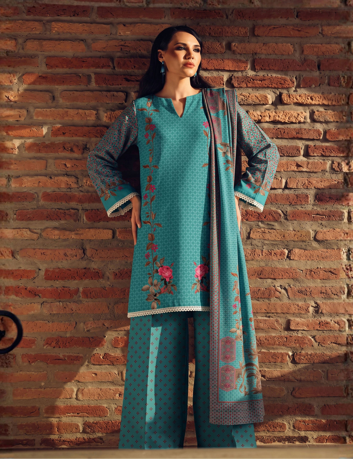 Unstitched C-Print Printed Linen 3 Piece CP-8103